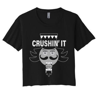 Crushin' It Funny Nutcrackers Christmas Crop Top