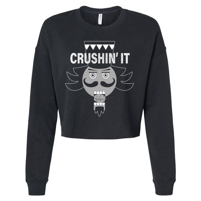 Crushin' It Funny Nutcrackers Christmas Cropped Pullover Crew