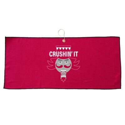 Crushin' It Funny Nutcrackers Christmas Large Microfiber Waffle Golf Towel