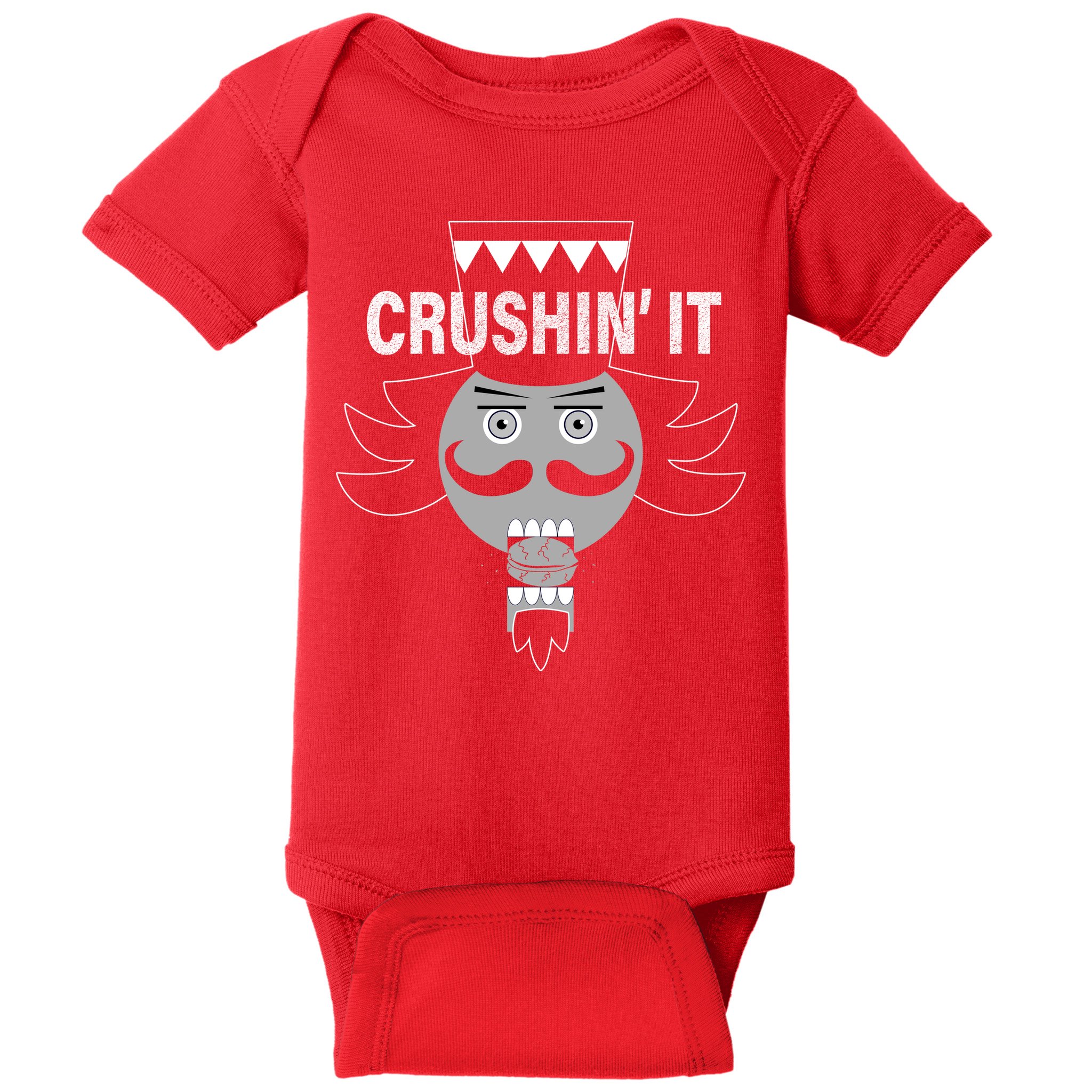 Crushin' It Funny Nutcrackers Christmas Baby Bodysuit