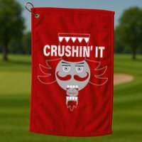 Crushin' It Funny Nutcrackers Christmas Golf Towel