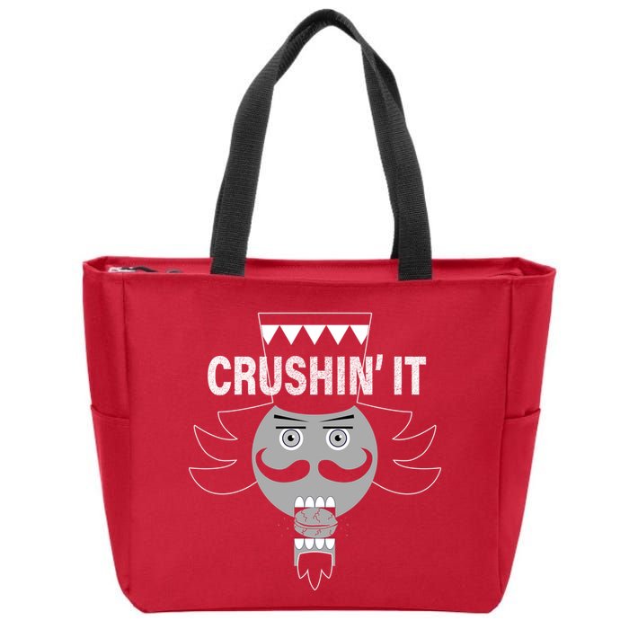 Crushin' It Funny Nutcrackers Christmas Zip Tote Bag