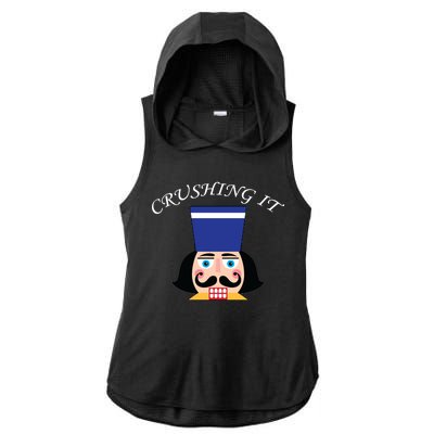 Crushing It! Nutcracker Christmas Ladies PosiCharge Tri-Blend Wicking Draft Hoodie Tank