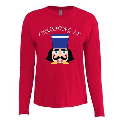 Crushing It! Nutcracker Christmas Womens Cotton Relaxed Long Sleeve T-Shirt