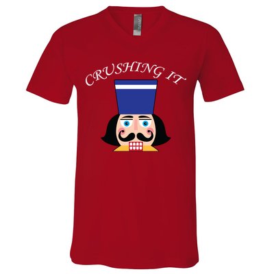 Crushing It! Nutcracker Christmas V-Neck T-Shirt