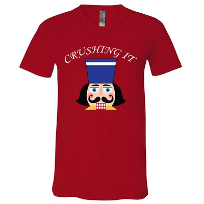 Crushing It! Nutcracker Christmas V-Neck T-Shirt