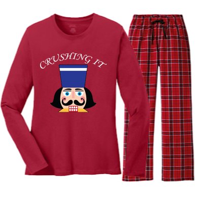 Crushing It! Nutcracker Christmas Women's Long Sleeve Flannel Pajama Set 