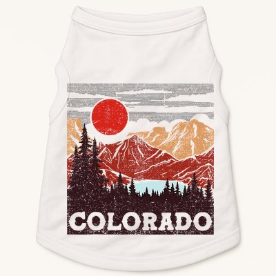 Colorado Retro Vintage Mountains Nature Hiking Doggie Tank