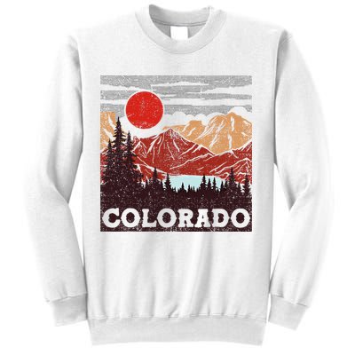 Colorado Retro Vintage Mountains Nature Hiking Sweatshirt