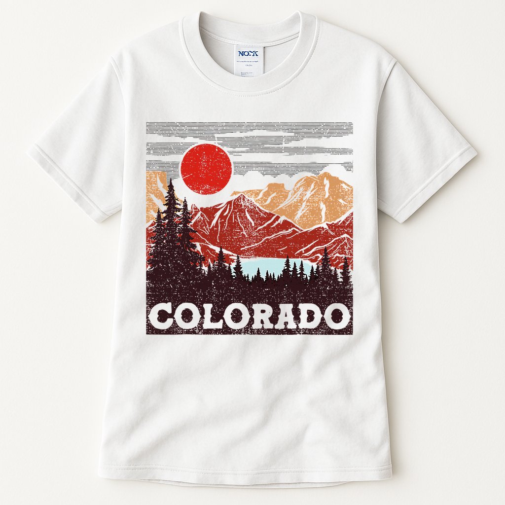 Colorado Retro Vintage Mountains Nature Hiking Tall T-Shirt
