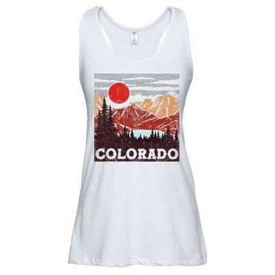 Colorado Retro Vintage Mountains Nature Hiking Ladies Essential Flowy Tank
