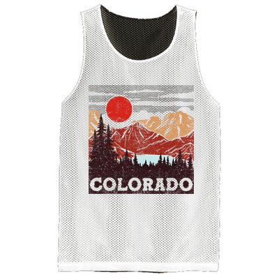 Colorado Retro Vintage Mountains Nature Hiking Mesh Reversible Basketball Jersey Tank