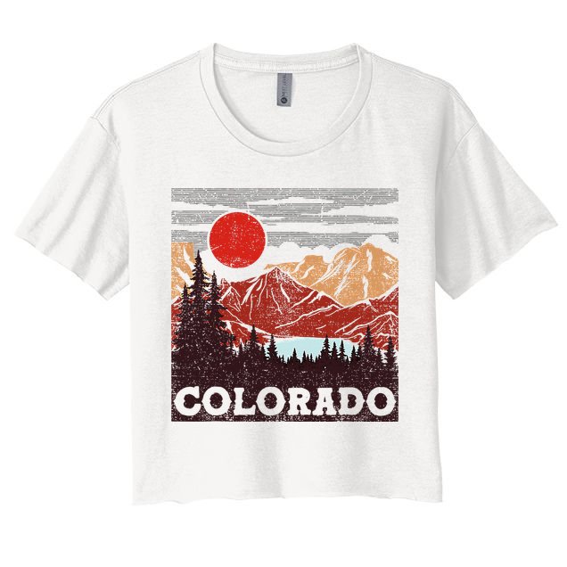 Colorado Retro Vintage Mountains Nature Hiking Crop Top