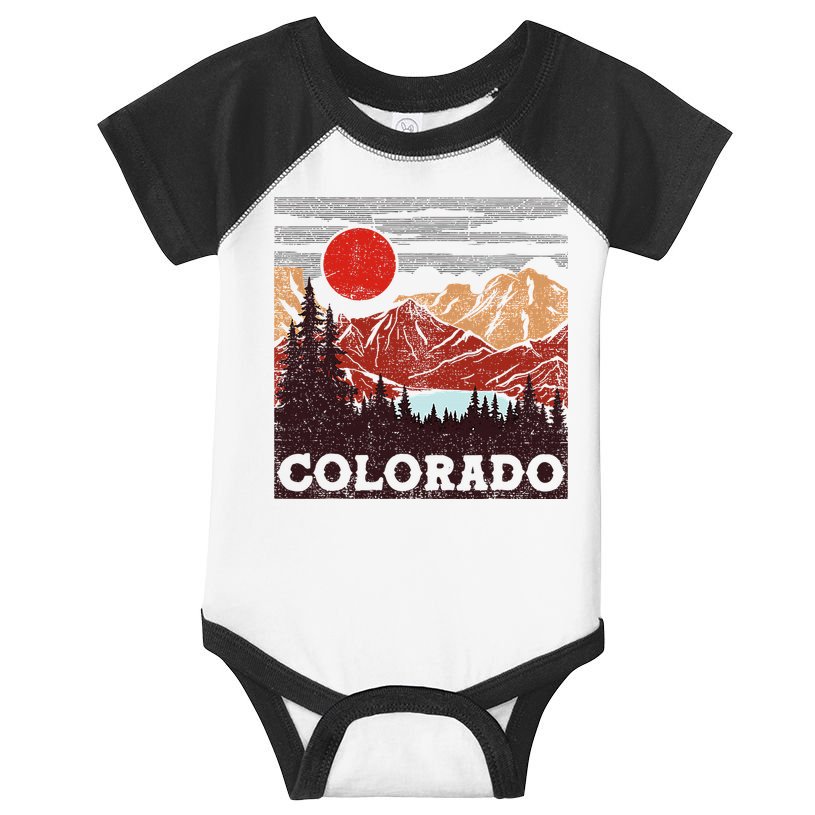 Colorado Retro Vintage Mountains Nature Hiking Infant Baby Jersey Bodysuit