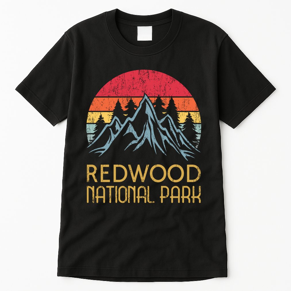 California Retro Vintage Redwood National Park Tall T-Shirt