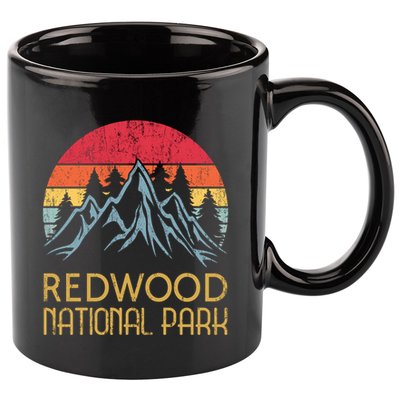 California Retro Vintage Redwood National Park 11oz C Handle Ceramic Mug