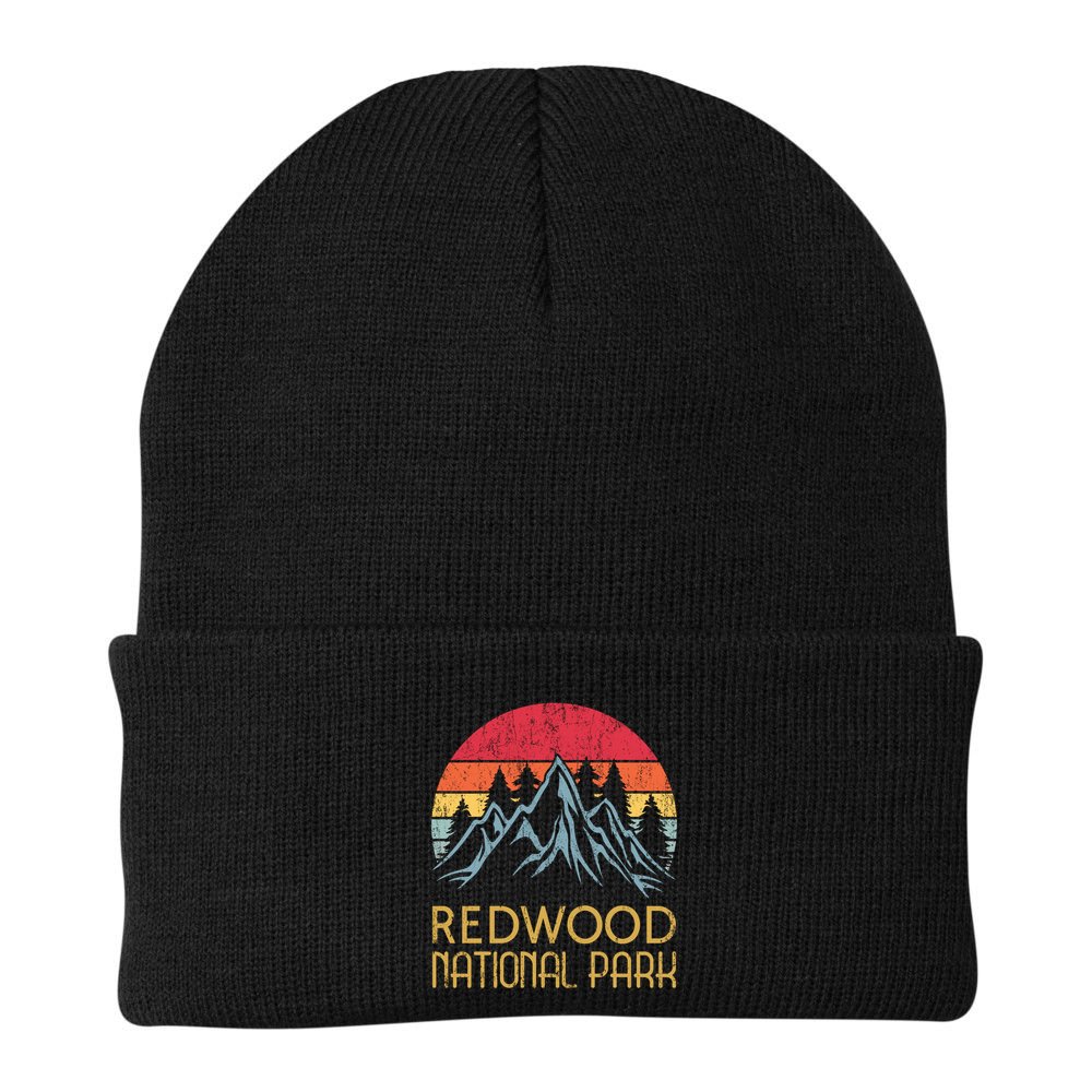 California Retro Vintage Redwood National Park Beanie