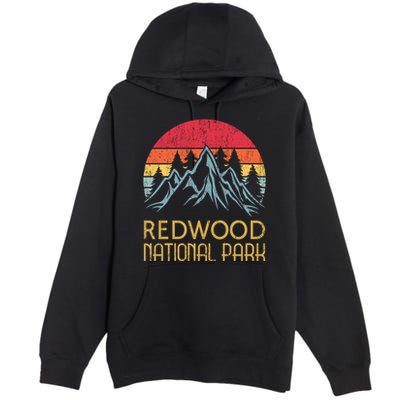 California Retro Vintage Redwood National Park Premium Pullover Hoodie