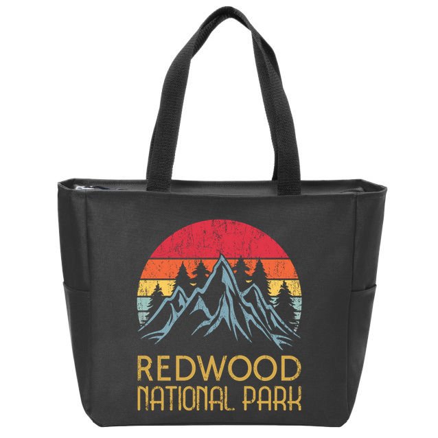 California Retro Vintage Redwood National Park Zip Tote Bag