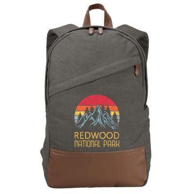 California Retro Vintage Redwood National Park Cotton Canvas Backpack