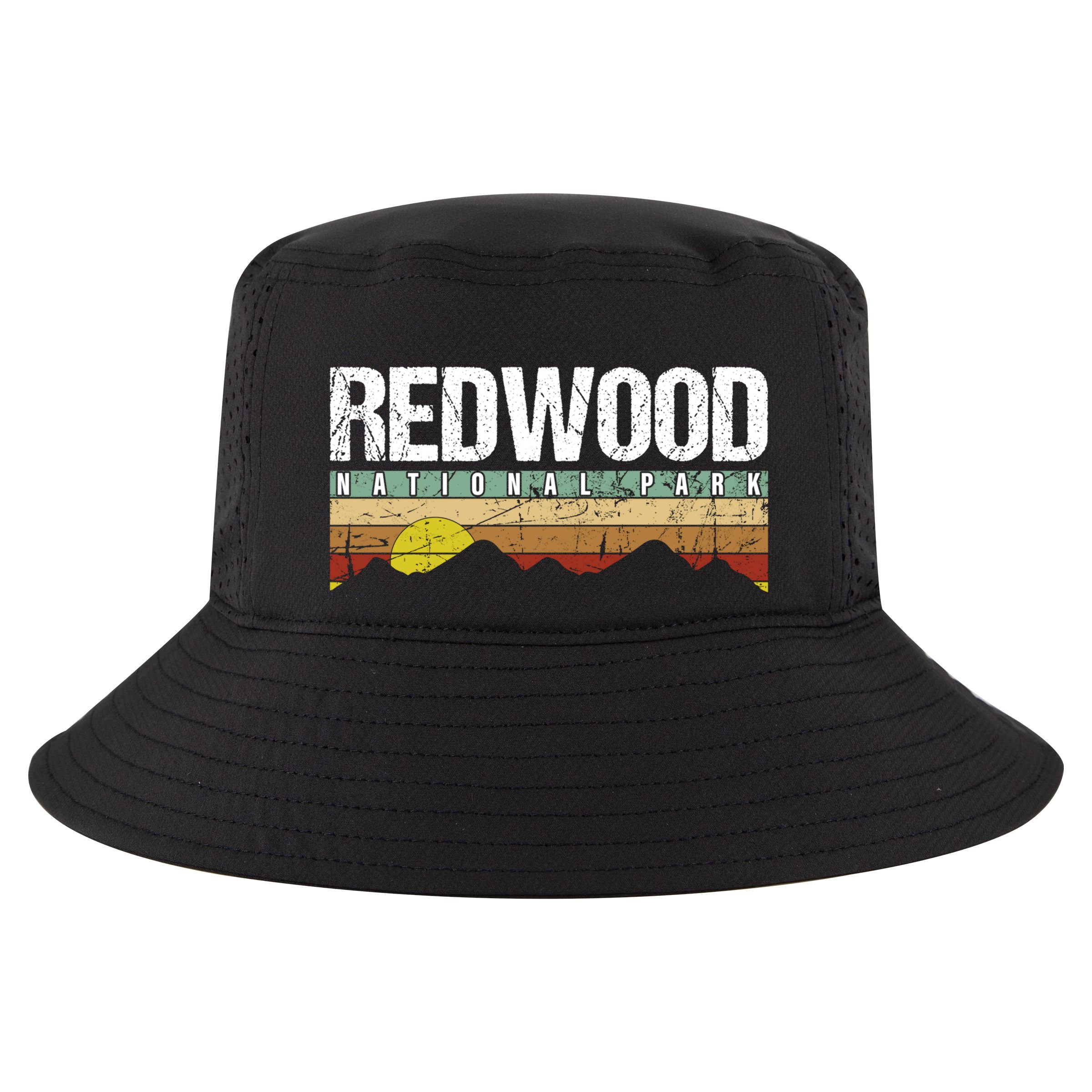 California Retro Vintage Redwood National Park Cool Comfort Performance Bucket Hat