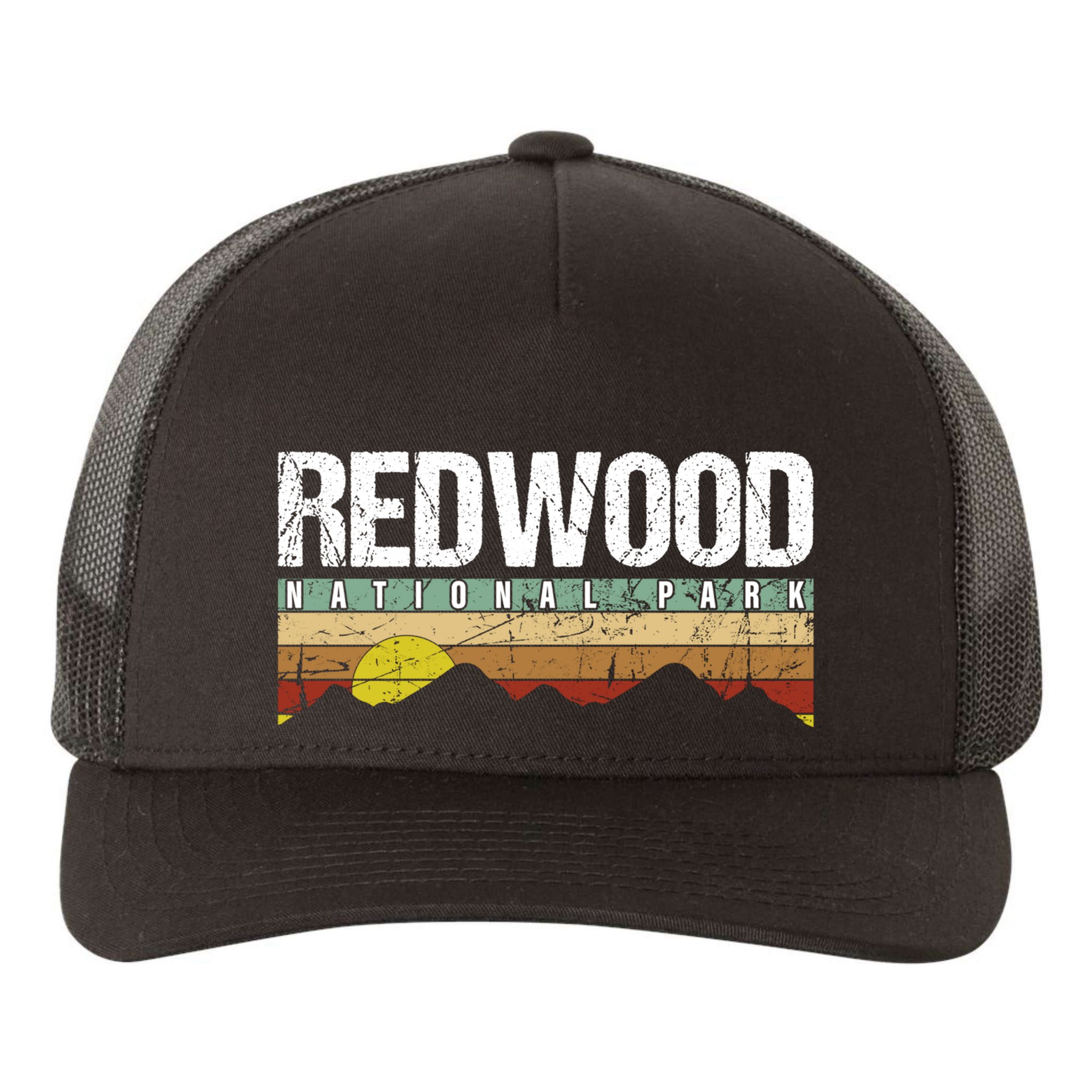 California Retro Vintage Redwood National Park Yupoong Adult 5-Panel Trucker Hat