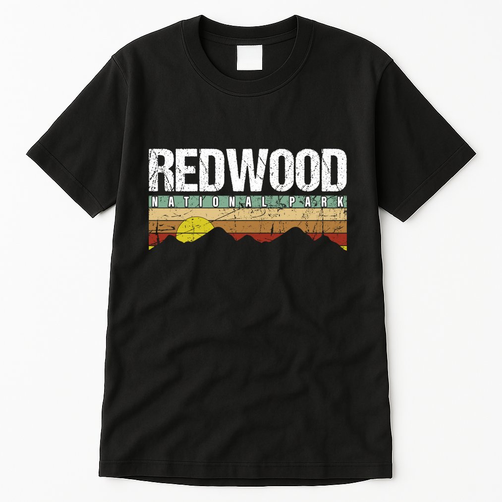 California Retro Vintage Redwood National Park Tall T-Shirt