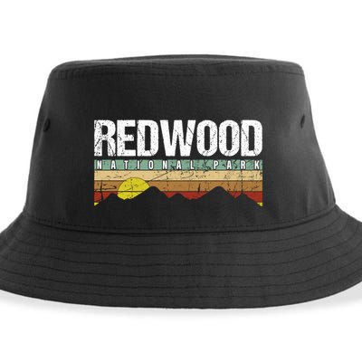 California Retro Vintage Redwood National Park Sustainable Bucket Hat