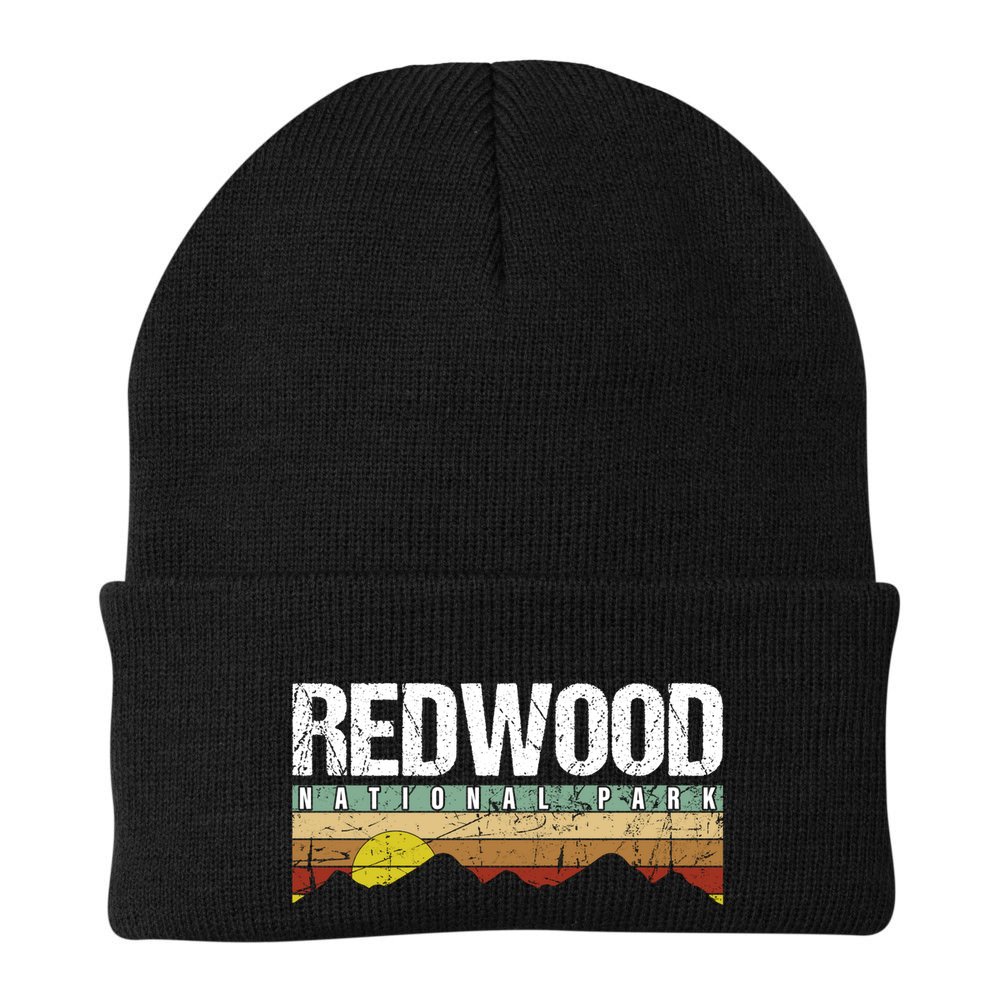 California Retro Vintage Redwood National Park Beanie