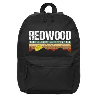 California Retro Vintage Redwood National Park 16 in Basic Backpack