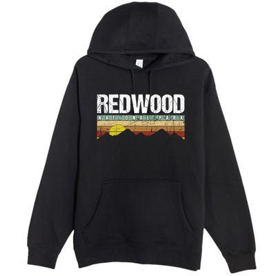 California Retro Vintage Redwood National Park Premium Pullover Hoodie