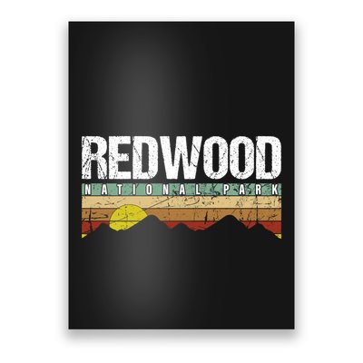 California Retro Vintage Redwood National Park Poster
