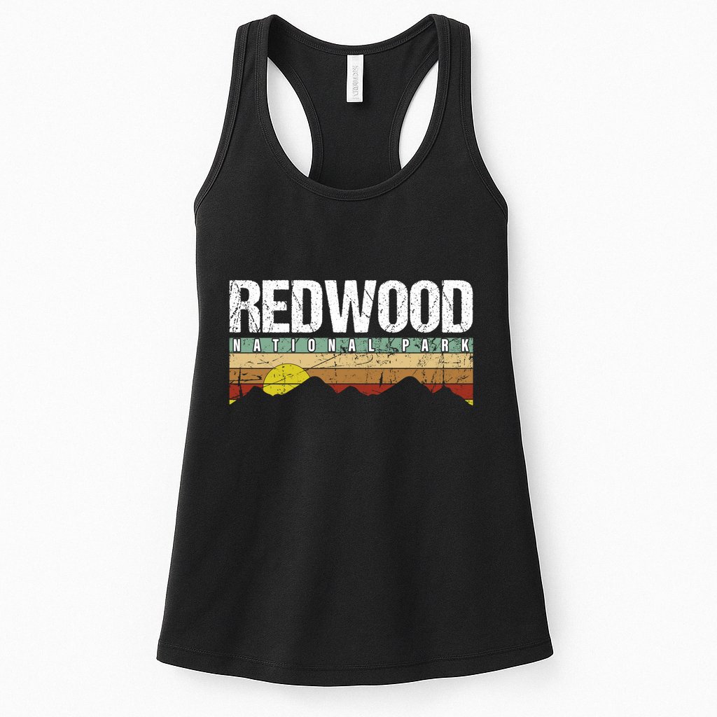 California Retro Vintage Redwood National Park Womens Tank Top