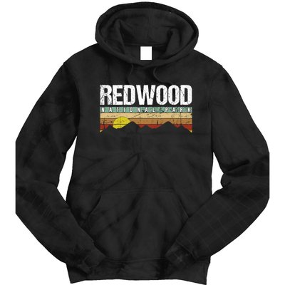 California Retro Vintage Redwood National Park Tie Dye Hoodie