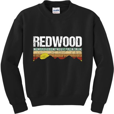 California Retro Vintage Redwood National Park Kids Sweatshirt