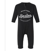 Classic Retro Vintage Boston Massachusetts Beantown Usa Infant Fleece One Piece