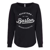 Classic Retro Vintage Boston Massachusetts Beantown Usa Womens California Wash Sweatshirt