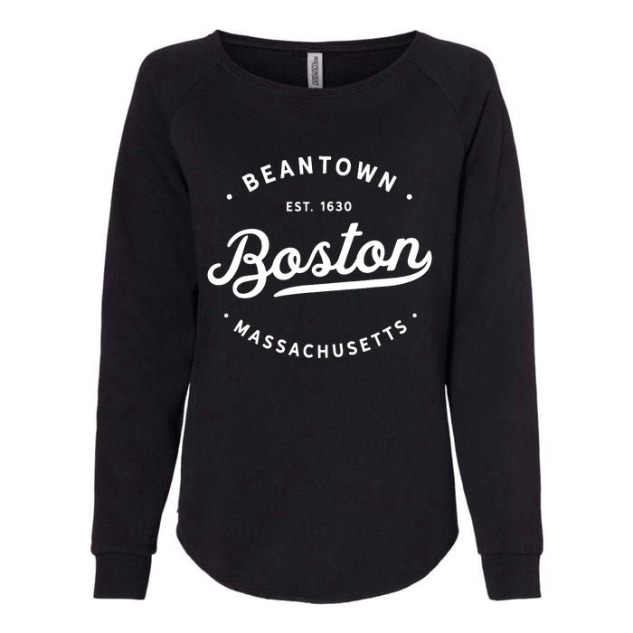 Classic Retro Vintage Boston Massachusetts Beantown Usa Womens California Wash Sweatshirt