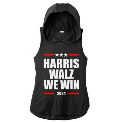 Classic Retro Vote For Harris Walz We Win 2024 Election Ladies PosiCharge Tri-Blend Wicking Draft Hoodie Tank