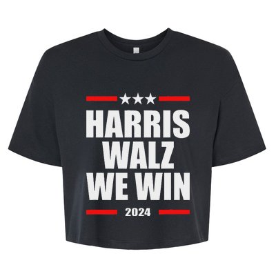 Classic Retro Vote For Harris Walz We Win 2024 Election Bella+Canvas Jersey Crop Tee