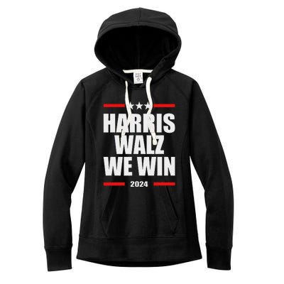 Classic Retro Vote For Harris Walz We Win 2024 Election Women's Fleece Hoodie