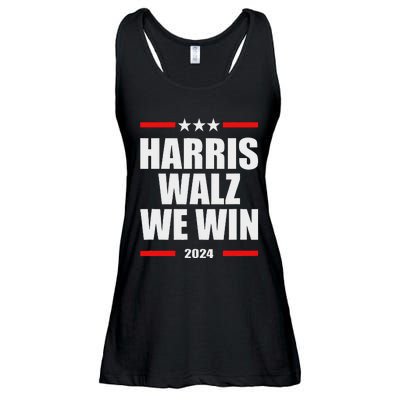 Classic Retro Vote For Harris Walz We Win 2024 Election Ladies Essential Flowy Tank