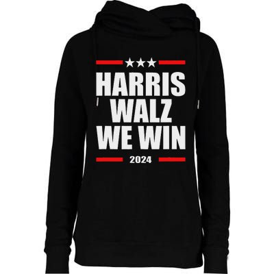 Classic Retro Vote For Harris Walz We Win 2024 Election Womens Funnel Neck Pullover Hood