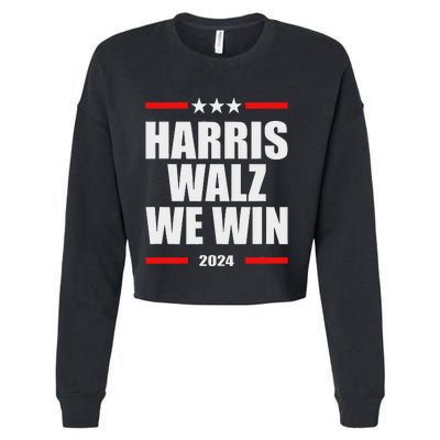 Classic Retro Vote For Harris Walz We Win 2024 Election Cropped Pullover Crew