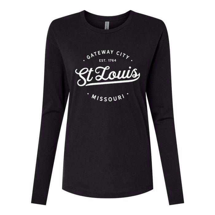 Classic Retro Vintage St Louis Missouri Usa Souvenir Womens Cotton Relaxed Long Sleeve T-Shirt