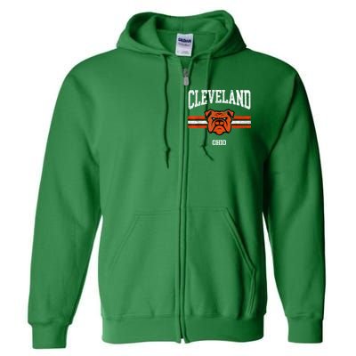 Cleveland Retro Vintage Classic Ohio Gift Full Zip Hoodie