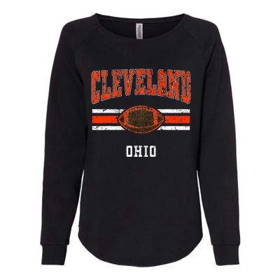 Cleveland Retro Vintage Classic Ohio Womens California Wash Sweatshirt