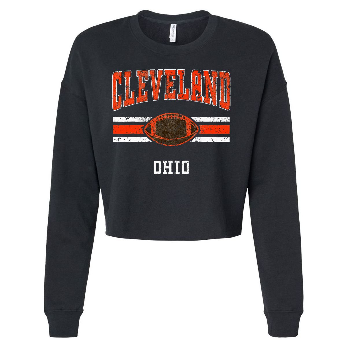 Cleveland Retro Vintage Classic Ohio Cropped Pullover Crew