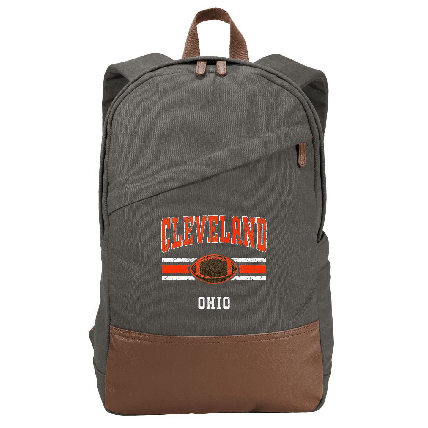 Cleveland Retro Vintage Classic Ohio Cotton Canvas Backpack