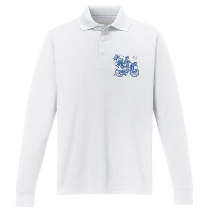 Costa Rica Vintage Performance Long Sleeve Polo